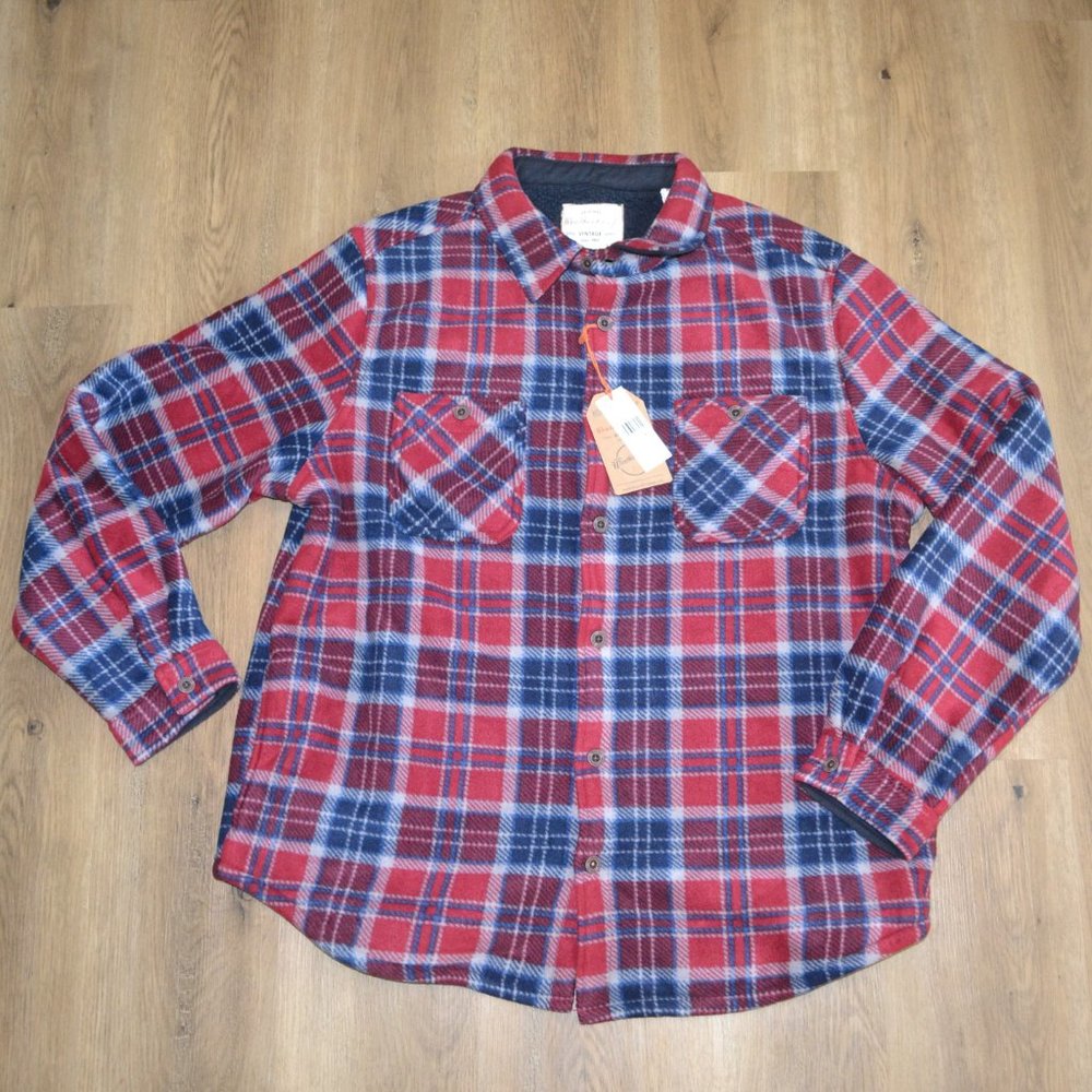 NEW Men's WEATHERPROOF VINTAGE Polar Fleece Plaid Shirt Jacket Size XL